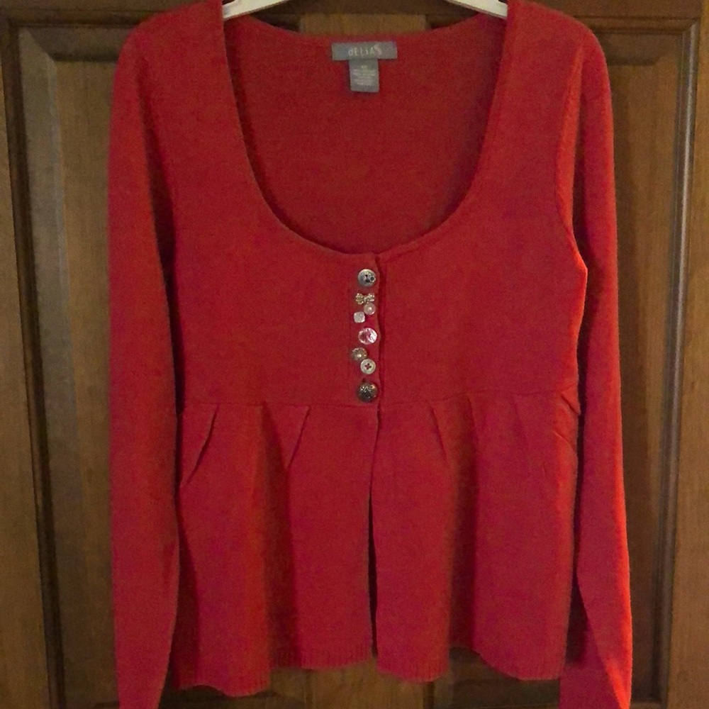 dELiA*s Red Coral Button-Front Blouse